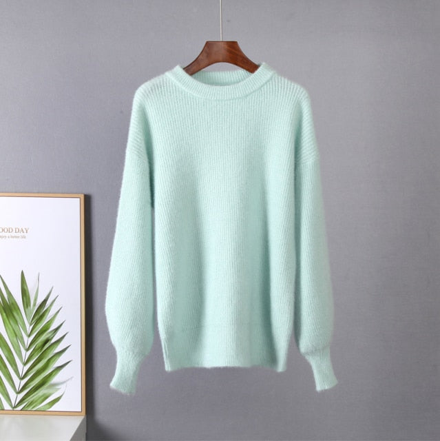 Soft Loose Knitted Pastel Coloured Women's Sweater