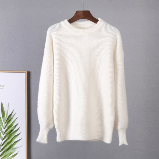 Soft Loose Knitted Pastel Coloured Women's Sweater