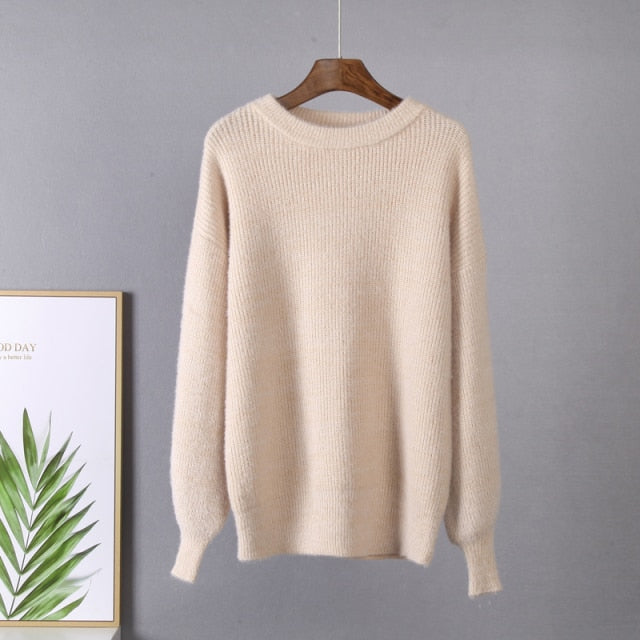 Soft Loose Knitted Pastel Coloured Women's Sweater