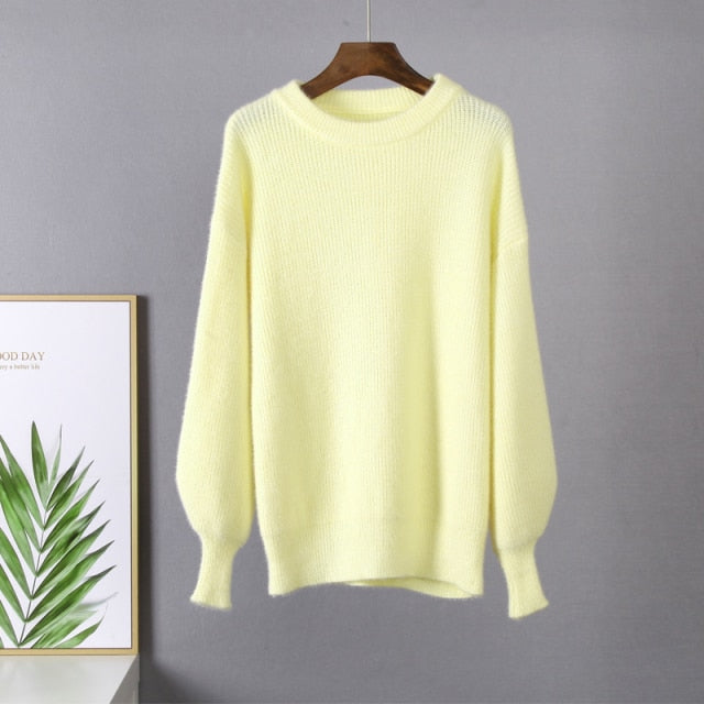 Soft Loose Knitted Pastel Coloured Women's Sweater