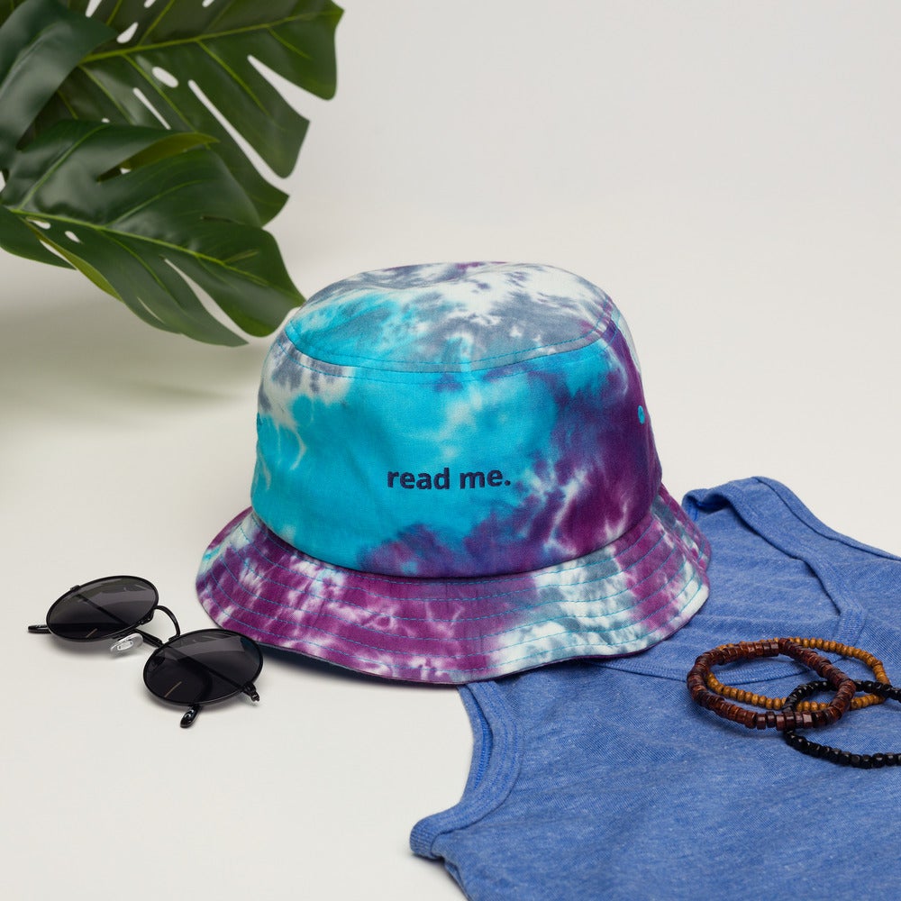 read me trendy tie dye bucket hat