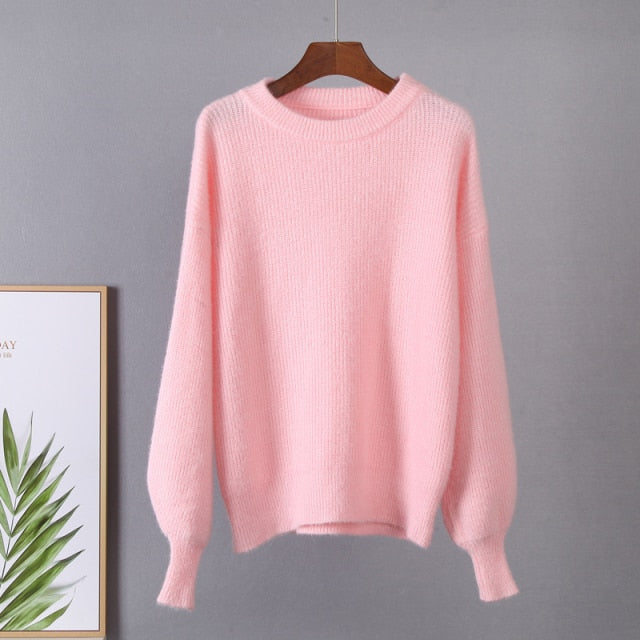 Soft Loose Knitted Pastel Coloured Women's Sweater