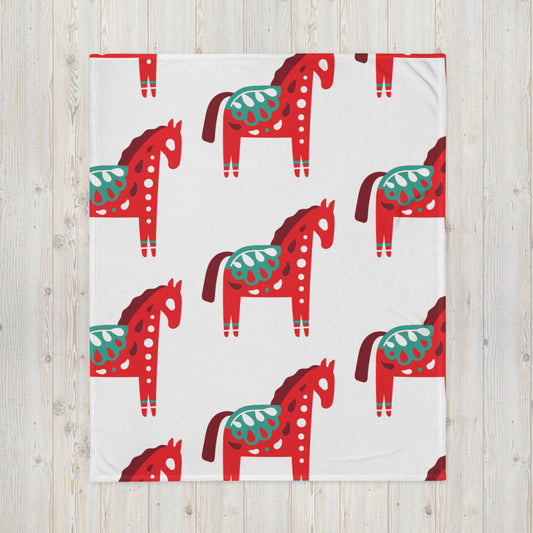 Christmas Blanket Toy Horse Motif