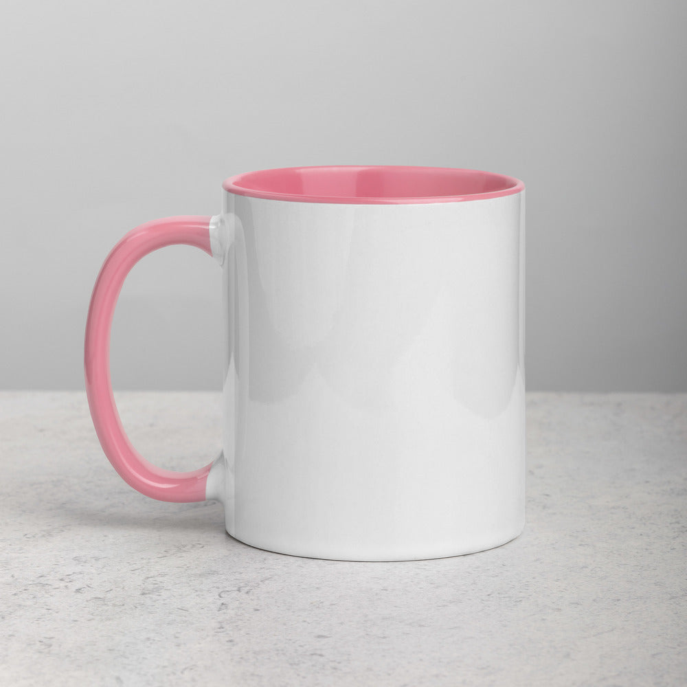 Cut Mug with Pink Color Inside & Cupcake Motif