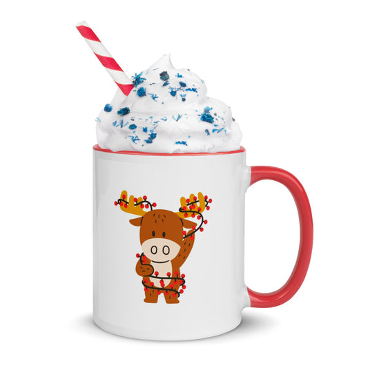 Cute Mug with Color Inside & Christmas Motif