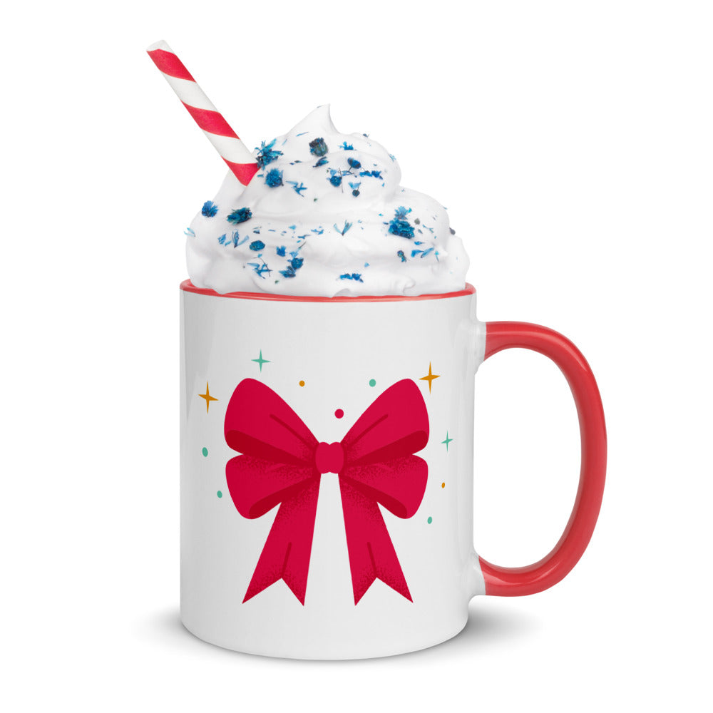 Cute Mug with Color Inside & Christmas Motif